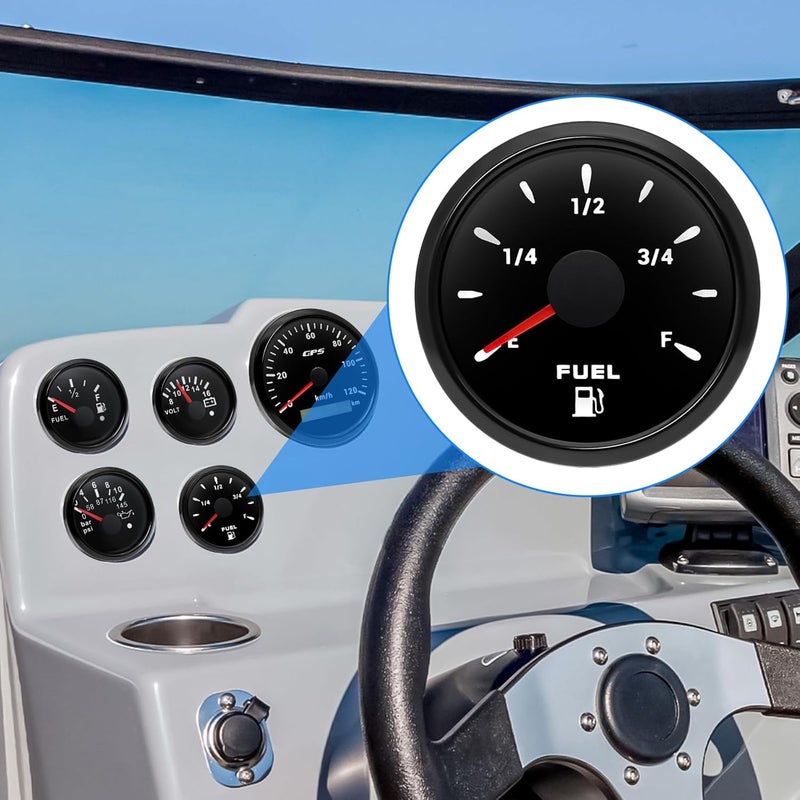 ARTILAURA Fuel Sending Unit and Gauge Kit, 240-33ohms 12" (300mm) Boat Marine Fuel Tank Sender Stainless Steel Gas Sensor for Car Truck Vehicle (Black) - Image 4